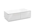 Modern Coffee Table 4 Storage Drawers High Gloss Living Room Furniture White