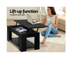 Lift Up Top Coffee Table Storage Shelf Black