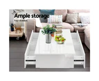 Modern Coffee Table 4 Storage Drawers High Gloss Living Room Furniture White