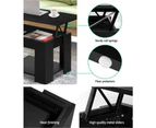 Lift Up Top Coffee Table Storage Shelf Black