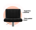 set of PU Leather Bar Stools Kitchen Chair Bar Stool Black Lana Gas Lift Swivel