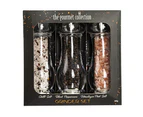 3pc The Gourmet Collection Chilli Salt/Peppercorn/Pink Salt Manual Grinder Set