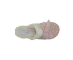 Grosby Invisible Support Shimmer Ladies Slippers Mule Knit Top Soft Lining - Pink