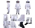 Beekeeping Starter Kit For Beekeepers With OZ Bee 3 Layer Mesh Ventilated Round Head Suit Protective Gear - 4XL, XL, M
