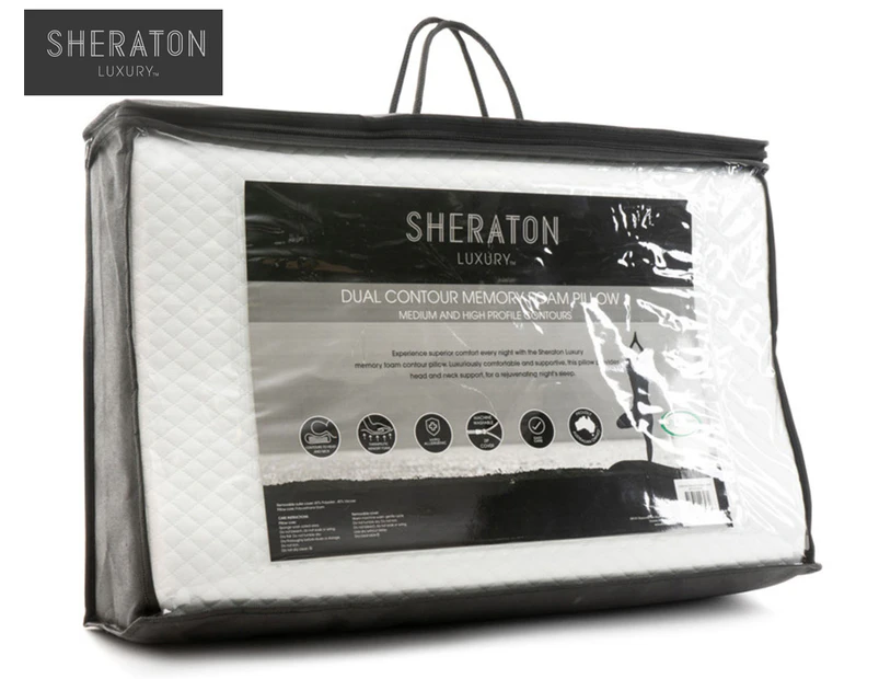 Sheraton Luxury Dual Contour Memory Foam Pillow - White