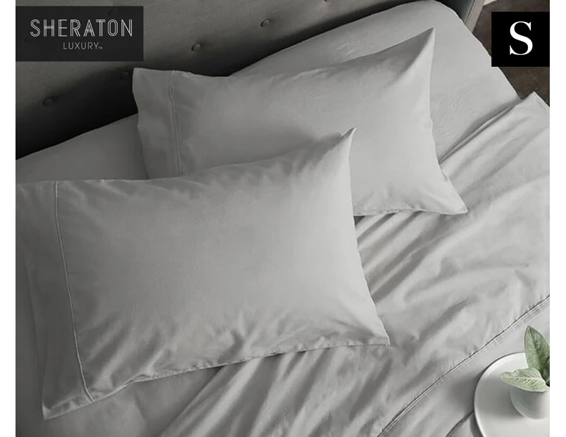 Sheraton Luxury Single Bed Flannelette Sheet Set - Grey