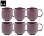 Set of 6 Salt & Pepper 380mL Hue Mugs - Purple