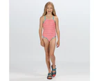 Regatta Great Outdoors Childrens Girls TakVishwal Swimming Costume (Coral Blush Stripe) - RG3194