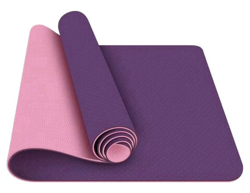 TPE Eco-Friendly Yoga Mat Dual Layer Non-Slip for Pilates Fitness & Exercise - Violet