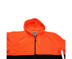 HI VIS Jumper Full-Zip Hoodie Safety Workwear Fleece Jacket - Orange/Navy