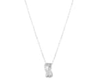 Swarovski Twist Rows Pendant Necklace - Silver/White 2