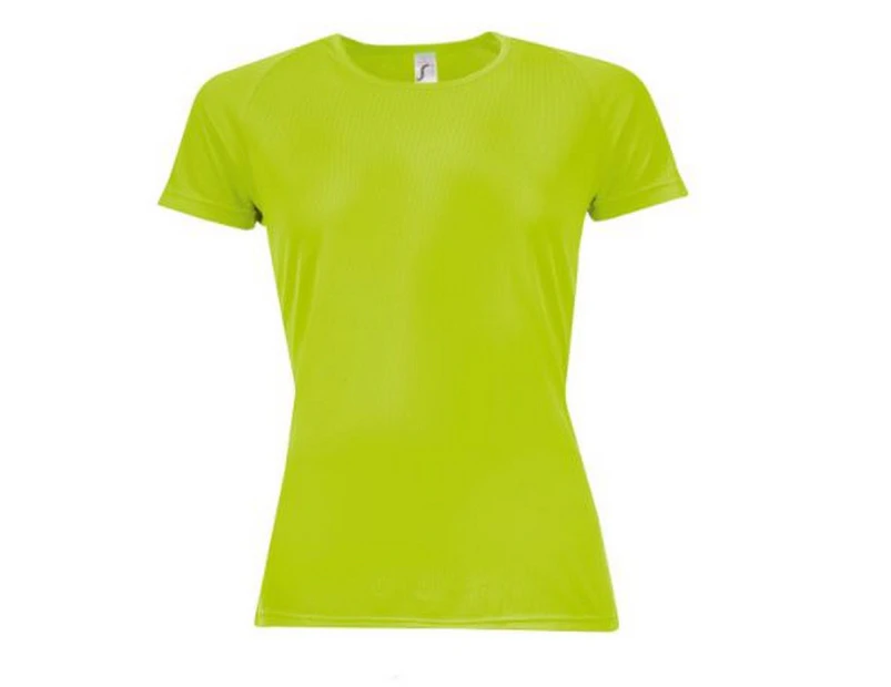SOLS Womens Sporty Short Sleeve T-Shirt (Neon Green) - PC2152