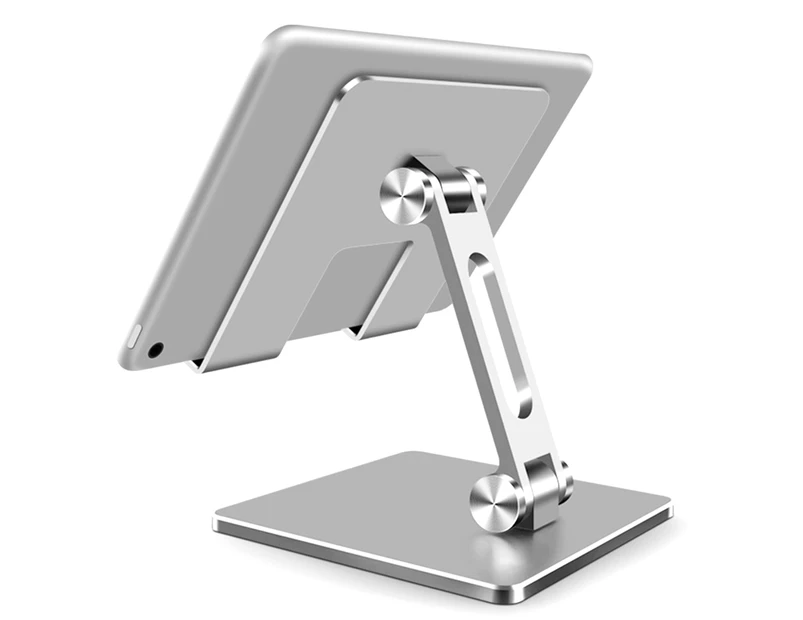 Aluminum Adjustable Foldable desk Tablet Stand holder -Silver