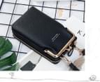 Women Large Capacity Mobile Wallet Phone Bag with Shoulder Strap-Black 2