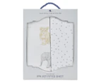 Living Textiles Jersey Cot Fitted Sheet 2-Pack - Savanna Babies/Pitter Patter