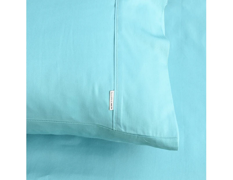 400 Thread Count Fitted Sheet Teal Queen Bed
