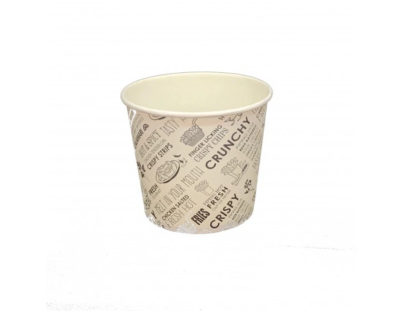 Printed Paper Hot Chip Cups - 87mm top - 75mm - 8oz (240ml) - Packs