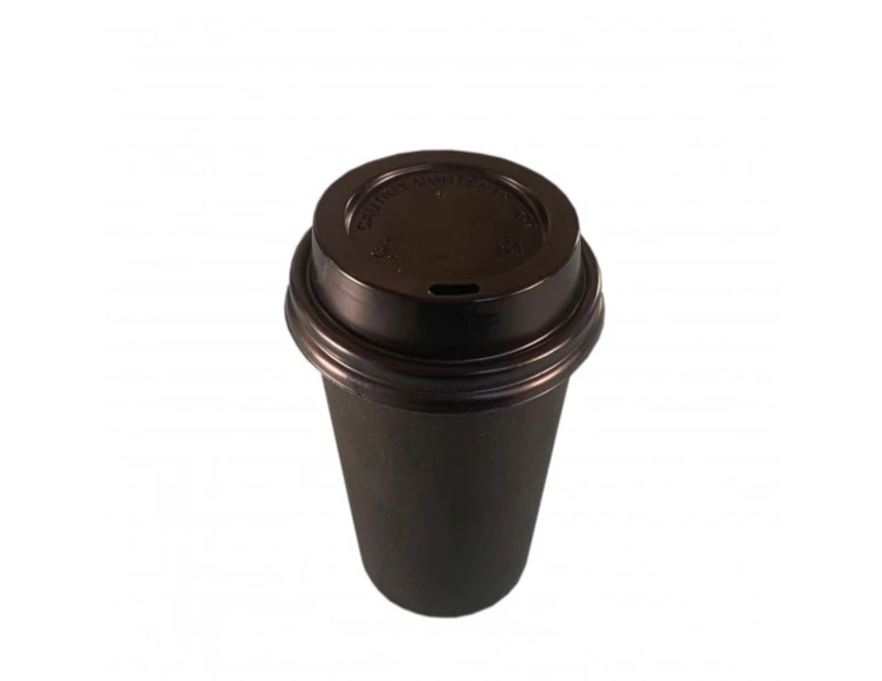 Black  Paper Coffee Cups & Lids - 90mm - 135mm - 16oz (480ml) - Packs