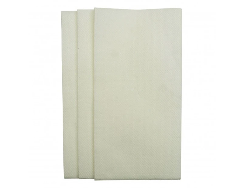 White 2Ply Quilted Book Fold Dinner Napkins - 100mm - 400x300 Unfolded