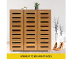 Wooden Shoe Storage Cabinet Shoe Rack Shelf Organiser for 30 Pairs Shoes Oak Colour