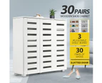 4 Tier Wooden Shoe Storage Cabinet Shoe Rack Shelf Organiser for 30 Pairs Shoes White