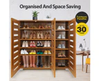 Wooden Shoe Storage Cabinet Shoe Rack Shelf Organiser for 30 Pairs Shoes Oak Colour