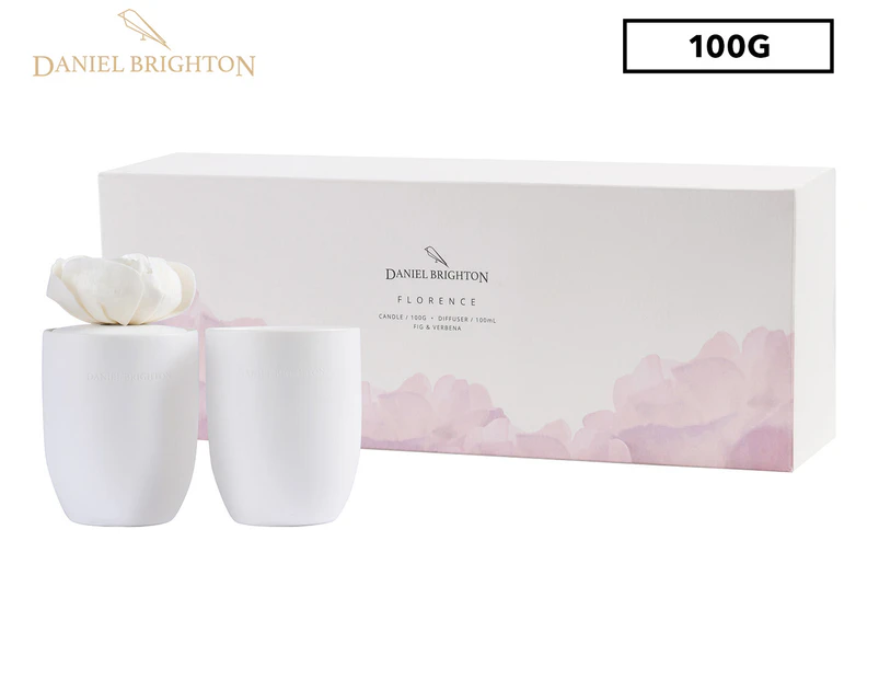 Daniel Brighton Fig & Verbena White Florence Candle & Diffuser Set