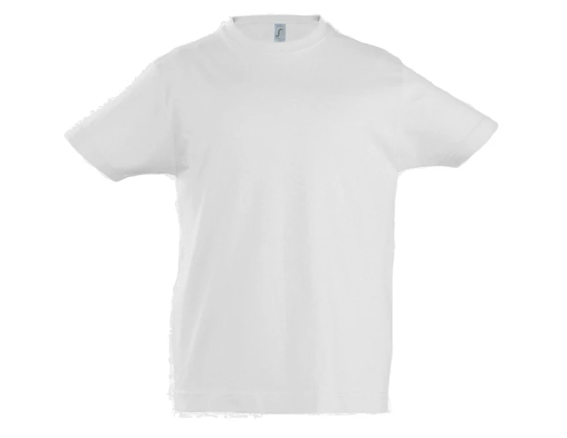 SOLS Kids Unisex Imperial Heavy Cotton Short Sleeve T-Shirt (White) - PC361