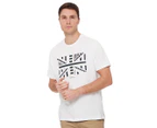 Ben Sherman Men's Union Jack Influence Chevron Block Tee / T-Shirt / Tshirt - White