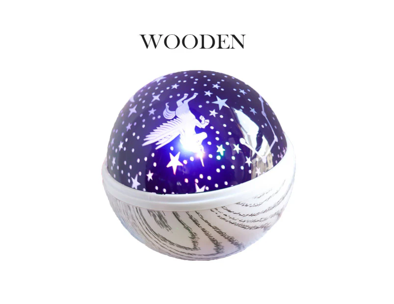 Unicorn Star Sky Night Light Projector - Wood