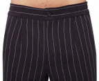 Ben Sherman Men's Pin Stripe Linen Trousers - Dark Navy