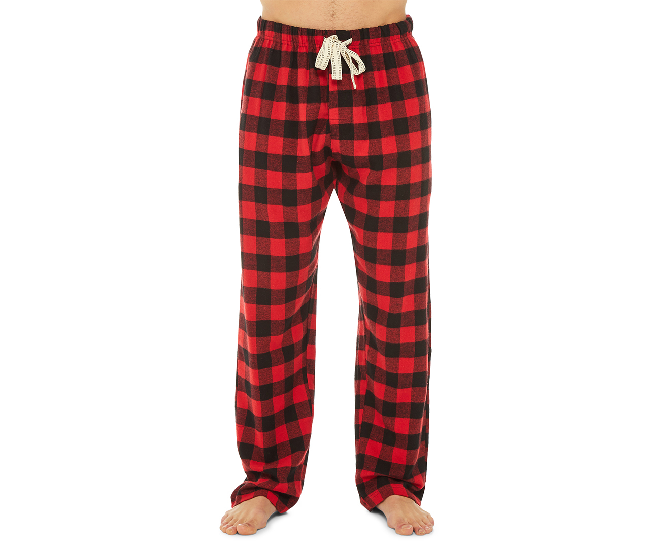 Upbeat Men's Buffalo Plaid Flannel Sleep Pants - Red/Black | Catch.com.au