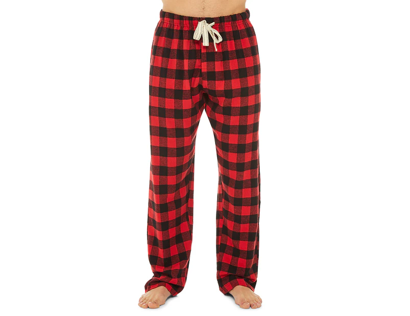 Red Plaid Flannel PJ Pants for Adults 