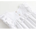 Happy Princess Summer Garden Square Neck Ruffle White Dress