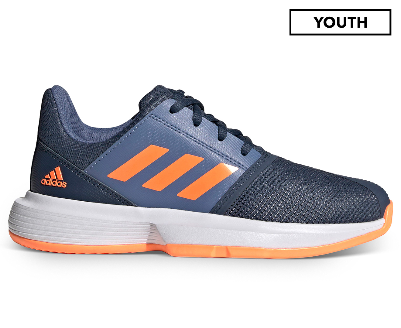 Adidas Youth Boys CourtJam XJ Tennis Shoes Navy Orange M