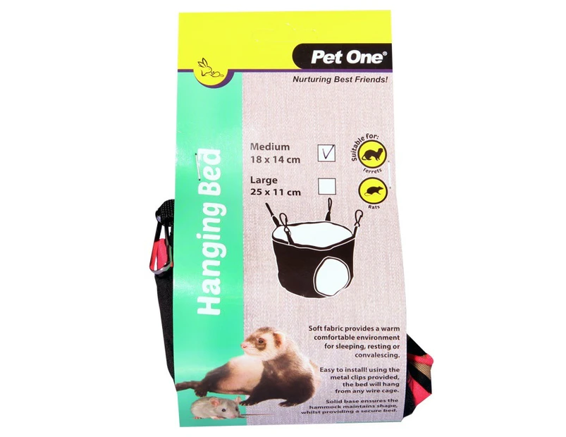 Small Animal Medium Hanging Bed for Ferrets & Rats 18cm x 14cm by Pet One