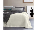 100% Cotton 350gsm Cream/Offwhite Large Chunky Waffle Blanket