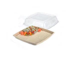 Kraft Plant Fibre And Recyclable Plastic Eco Friendly Platters - 357mm - 115mm - Packs