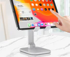 Foldable Adjustable desk Stand Holder for iPhone and iPad-White
