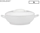 Ecology Signature 2L Round 34cm Porcelain Shallow Casserole Dish Bakeware White