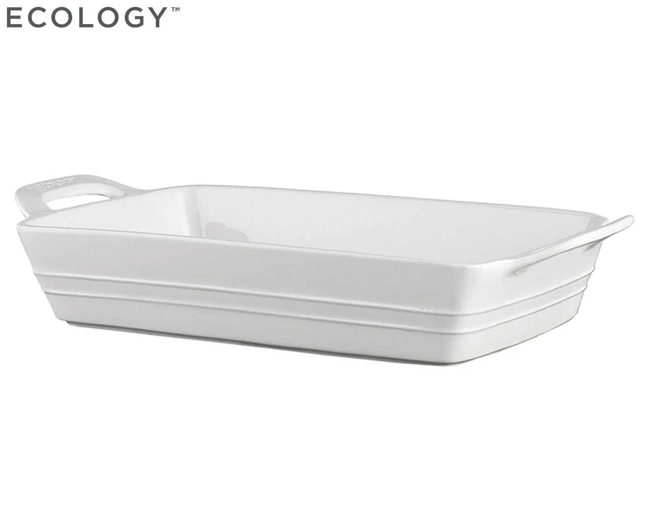 Ecology Signature 37cm Rectangle Baker Porcelain Baking Oven Dish Bakeware White