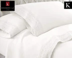 Shangri-la Crochet Lace Microfibre King Bed Sheet Set - White