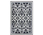 Folded Recycled Plastic Outdoor Rug Waterproof reversible Venice Black and Cream