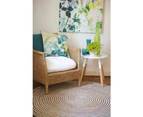 Round Jute Rug  |  Natural & Cream Fibre Decorative Floor Rug Plumeria