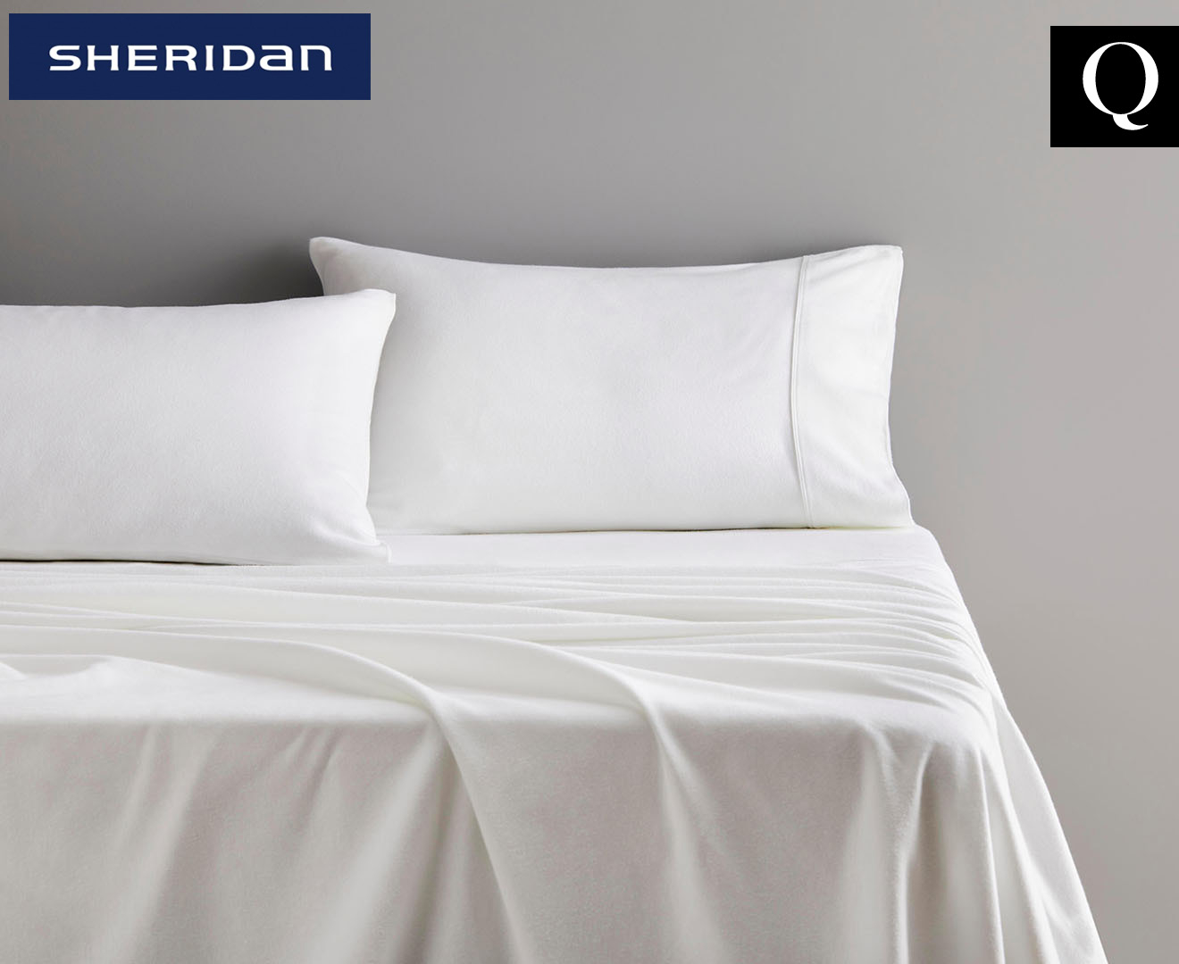 Sheridan Flannelette Queen Bed Sheet Set White