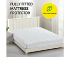White Color Fully Fitted Mattress Protector Waterproof Quilted Cover All Size - White