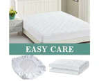 White Color Fully Fitted Mattress Protector Waterproof Quilted Cover All Size - White