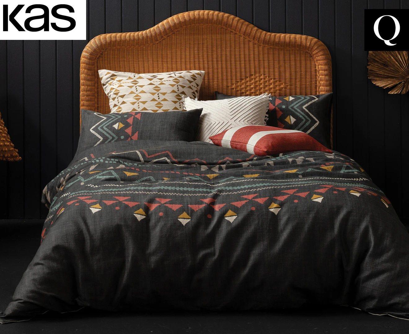 KAS Zephyr Queen Bed Quilt Cover Set - Multi