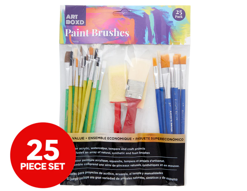 Art Box Artist Paint Brush 25-Piece Set