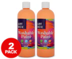 2 x Art Box Washable Paint 400mL - Orange